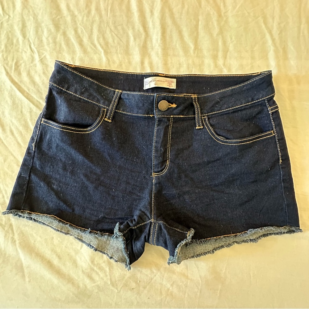 No Boundaries Blue Jean Shorts Mid-Thigh Cutoff